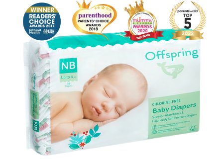 Offspring Fashion Newborn Diapers (1 carton - 4 packets) - Random Designs Online now